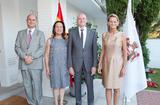 Réception Espagne - S.E. M. Jean-Luc Van Klaveren, Ambassadeur de Monaco en Espagne, son épouse, l'époux de l'Ambassadeur de Hongrie et Mme l'Ambassadeur de Hongrie en Espagne