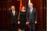 Réception Moscou 2018 - De gauche à droite : M. Gérard Pettiti ; S.E. Mme Mireille Pettiti, Ambassadeur de la Principauté de Monaco auprès de la Fédération de Russie et M. Alexandre Grouchko, Vice-Ministres russes des Affaires Etrangères. ©DR Réception Moscou 2018 - De gauche à droite : M. Gérard Pettiti ; S.E. Mme Mireille Pettiti, Ambassadeur de la Principauté de Monaco auprès de la Fédération de Russie et M. Alexandre Grouchko, Vice-Ministres russes des Affaires Etrangères. ©DR