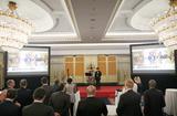 Réception Moscou - S.E. Mme Mireille Pettiti, Ambassadeur de la Principauté de Monaco auprès de la Fédération de Russie lors de son allocution à la réception diplomatique à Moscou ©DR