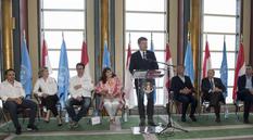 Réception ONU - From left to right: Mr Felipe Massa, Ms Susie Wolff, Mr Gildo Pallanca Pastor, H.E. Ms Isabelle Picco, H.E. Mr Miroslav Lajčák, Mr David Coulthard, Mr Jean Todt and Mr Alejandro Agag ©DR