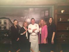 Réouverture Louis XV-Alain Ducasse présentée à NY - From left to right:  Camille Cussac, PR & Communications Manager, Corinne Kiabski, Deputy Press & Public Relations Officer (Tourist and Convention Authority), Dominique Lory, Head Chef at the Louis XV-Alain Ducasse, Cindy Hoddeson, Director, Meeting & Incentive Sales (Monaco Government Tourist Office) and Elisa Fershtadt, PR Consultant (Monaco Government Tourist Office). ©DR