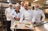 Repas chefs CHPG - De gauche à droite : Alexandre Perrault, cuisinier à la SBM ; Françoise Maechling, responsable Hôtellerie restauration CHPG, Jean-Laurent Basile, Chef du restaurant l’Hirondelle des Thermes de Monte-Carlo ; Philippe Joannes, Meilleur Ouvrier de France et responsable des événements culinaires à la SBM et Cédric Campanella, Chef pâtissier du Sporting ©Direction de la Communication/Michael Alesi Repas chefs CHPG - De gauche à droite : Alexandre Perrault, cuisinier à la SBM ; Françoise Maechling, responsable Hôtellerie restauration CHPG, Jean-Laurent Basile, Chef du restaurant l’Hirondelle des Thermes de Monte-Carlo ; Philippe Joannes, Meilleur Ouvrier de France et responsable des événements culinaires à la SBM et Cédric Campanella, Chef pâtissier du Sporting ©Direction de la Communication/Michael Alesi