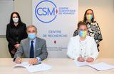 Signature d'une Convention CSM - Fondation François-Xavier Mora - Mme Delphine Frappier, Pr. Rampal, Frédérique Mora, Marie-Laurence Mora ©Direction de la Communication – Manuel Vitali Signature d'une Convention CSM - Fondation François-Xavier Mora - Mme Delphine Frappier, Pr. Rampal, Frédérique Mora, Marie-Laurence Mora ©Direction de la Communication – Manuel Vitali