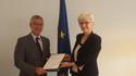 Signature déclaration Malte - João Aguiar Machado, Directeur Général des Affaires maritimes et de la Pêche et S.E. Mme Sophie Thevenoux, Ambassadeur, Chef de la Mission de Monaco auprès de l’Union européenne. ©DR Signature déclaration Malte - João Aguiar Machado, Directeur Général des Affaires maritimes et de la Pêche et S.E. Mme Sophie Thevenoux, Ambassadeur, Chef de la Mission de Monaco auprès de l’Union européenne. ©DR