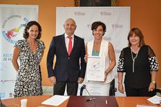 Signature MTE-Comité Droits des femmes - From left to right: Annabelle Jaeger-Seydoux, Laurent Anselmi, Céline Cottalorda and Marie-Pierre Gramaglia. © Government Communication Department / Stéphane Danna