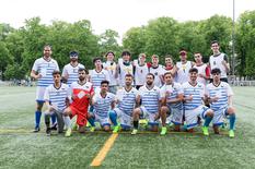 Tournoi de football Jeux inter-fondations CIUP 2 © Antoine Meyssonnier - Equipe des USA et de l’Association Pierre CLAVER (réfugiés afghans). © Antoine Meyssonnier