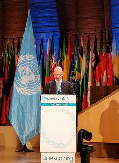 Unesco Laurent Anselmi - Laurent Anselmi, Minister of Foreign Affairs and Cooperation, at the 40th session of UNESCO's General Conference ©DR