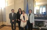 Voir la photo - De gauche à droite : Gilles Realini (Premier Secrétaire à la Mission Permanente de Monaco à Genève), Francesca Casalone (Stagiaire à la Mission Permanente de Monaco à Genève), Michelle Bachelet (Haut-Commissaire des Nations Unies aux droits de l’Homme) et S.E Mme Carole Lanteri (Ambassadeur, Représentant Permanent de Monaco auprès de l’Office des Nations Unies à Genève) - © DR Voir la photo - De gauche à droite : Gilles Realini (Premier Secrétaire à la Mission Permanente de Monaco à Genève), Francesca Casalone (Stagiaire à la Mission Permanente de Monaco à Genève), Michelle Bachelet (Haut-Commissaire des Nations Unies aux droits de l’Homme) et S.E Mme Carole Lanteri (Ambassadeur, Représentant Permanent de Monaco auprès de l’Office des Nations Unies à Genève) - © DR