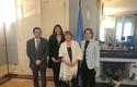 Voir la photo - De gauche à droite : Gilles Realini (Premier Secrétaire à la Mission Permanente de Monaco à Genève), Francesca Casalone (Stagiaire à la Mission Permanente de Monaco à Genève), Michelle Bachelet (Haut-Commissaire des Nations Unies aux droits de l’Homme) et S.E Mme Carole Lanteri (Ambassadeur, Représentant Permanent de Monaco auprès de l’Office des Nations Unies à Genève) - © DR Voir la photo - De gauche à droite : Gilles Realini (Premier Secrétaire à la Mission Permanente de Monaco à Genève), Francesca Casalone (Stagiaire à la Mission Permanente de Monaco à Genève), Michelle Bachelet (Haut-Commissaire des Nations Unies aux droits de l’Homme) et S.E Mme Carole Lanteri (Ambassadeur, Représentant Permanent de Monaco auprès de l’Office des Nations Unies à Genève) - © DR