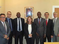 Visite CRF sénégalaise à Monaco - Marie-Pascale Boisson, SICCFIN Director, surrounded by the Senegalese delegation and her colleagues. ©DR