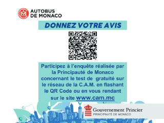Enquête concernant le test de gratuité sur le réseau de la Compagnie des Autobus de Monaco 